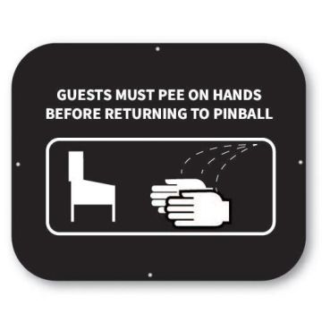 Metal Game Room Sign - Pee Before You Play